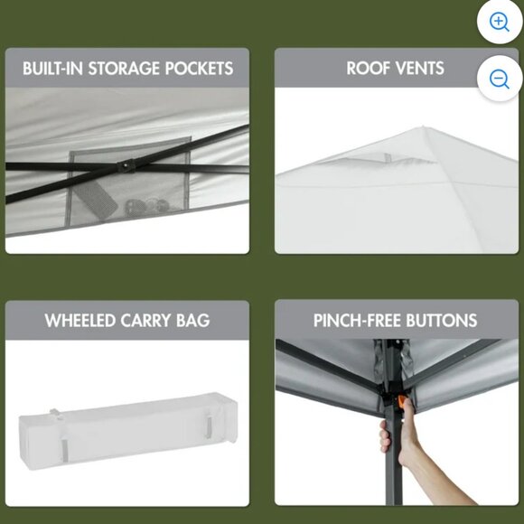 Ozark Trail Canopy 12x12 Instant Set Up & Take Down Push Button Straight Legs - Picture 3 of 15